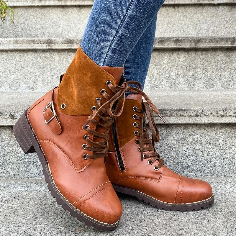 

Chelsea Boots Chunky Boots Women Platform Ankle Boots Leather 2021 Fashion Plus Size 43 Black Motorcycle Boots Zapatos De Mujer