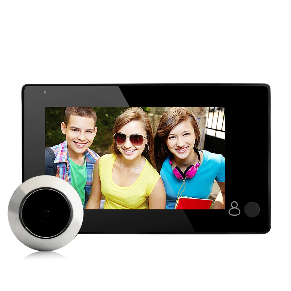 

4.3 Inch Digital Peephole Door Viewer Monitor 1080P Wide Angle Video Recording Camera Doorbell Security Bell For Home Apartment