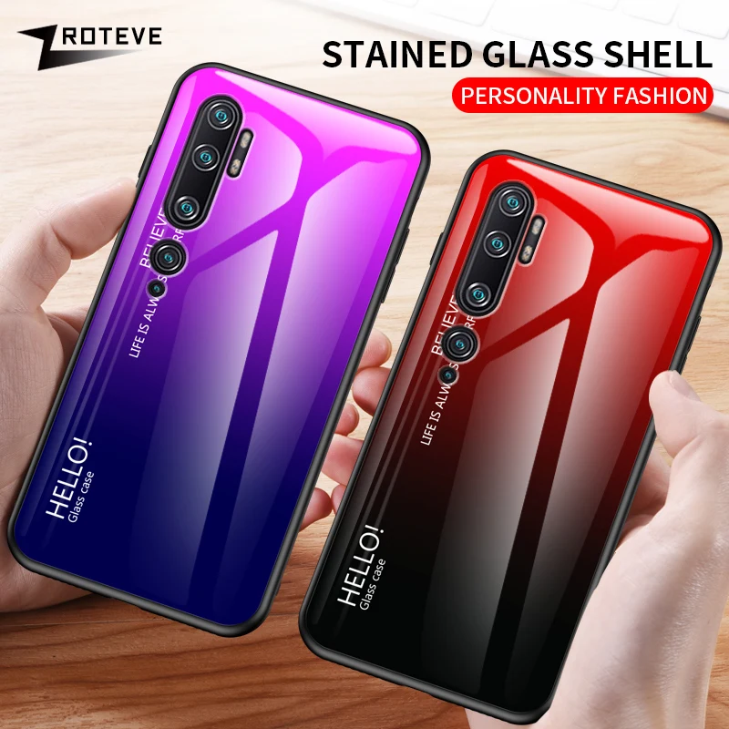 Note 10 Pro Чехол Zroteve силиконовая рамка стеклянная крышка для Xiaomi mi Note 10 чехол обесцвечивающее стекло задняя крышка Xia mi Xio mi Note 10