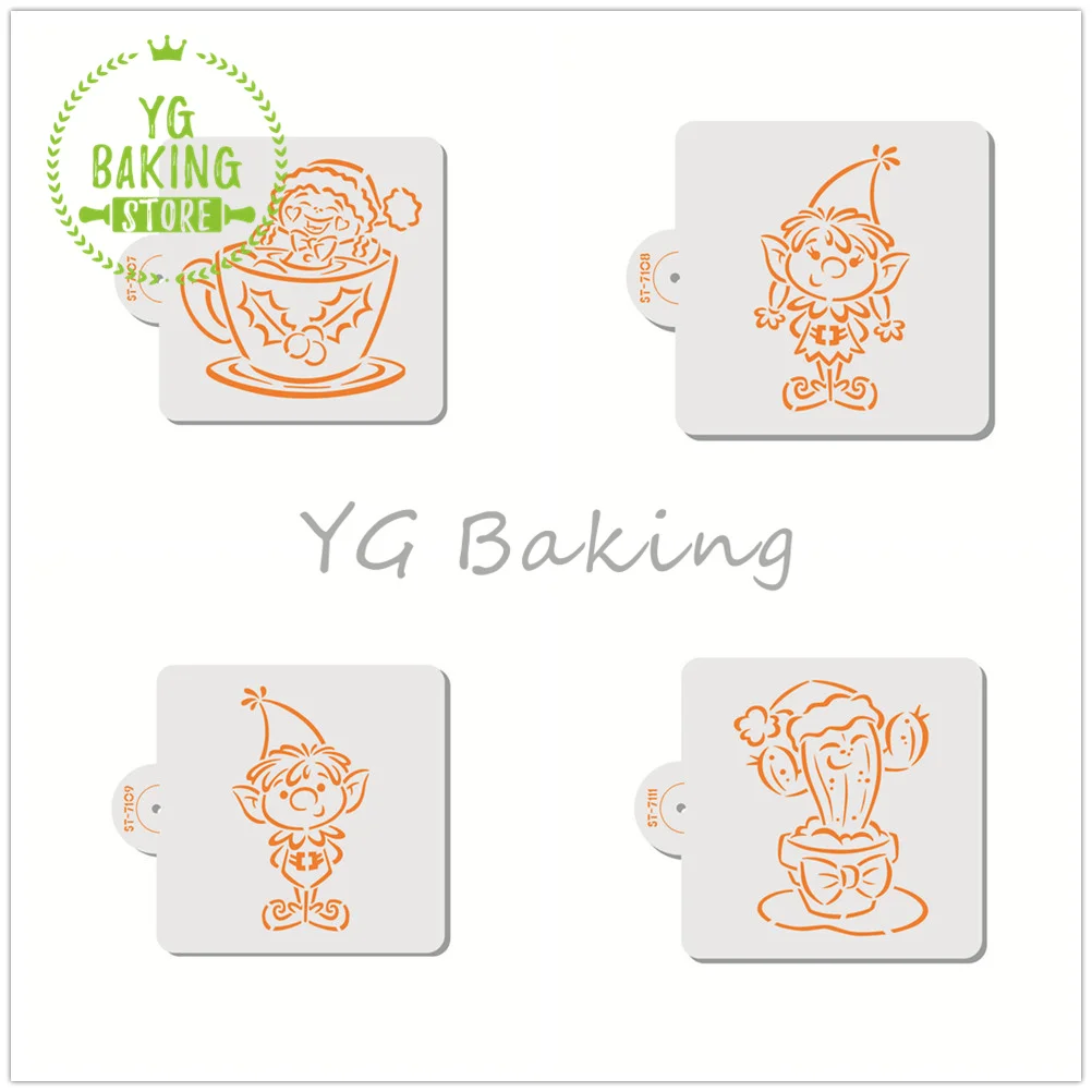 Dorica 4 шт./компл. Счастливого Рождества Санта-Клаус Пластиковые кружевные торт