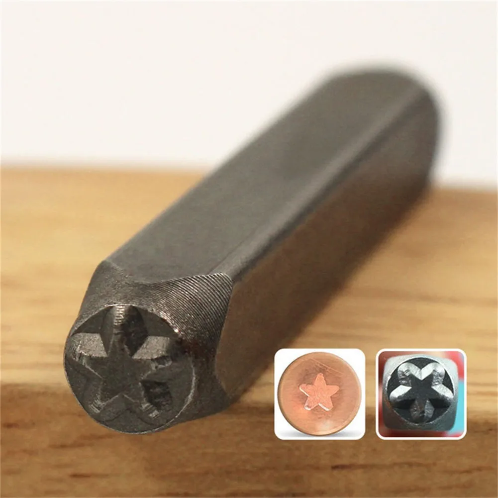 

Star Steel Printing Star Trumper LOGO Punch Steel Printing Shaped 6mm DIY Custom Logo Jewelry Tools Alphabet Set