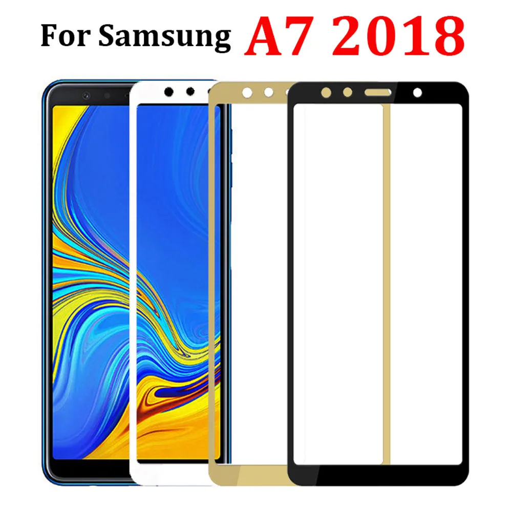 Защитное стекло для samsung galaxy a7 2018 защитный чехол sansumg galax 7a закаленное | Мобильные