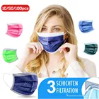 Защитная одноразовая маска для взрослых, 3 слоя, цветные маски для лица, мелтблаун, хирургическая маска, хирургические маски