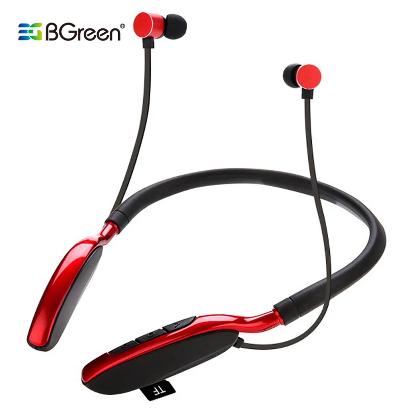 Спортивные Bluetooth наушники BGreen Спортивная гарнитура с поддержкой MP3 TF карт BT
