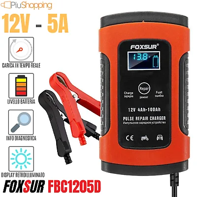 CARICABATTERIA MANTENITORE DI CARICA BATTERIA AUTO MOTO CAVI 12 5A ЖК дисплей|Бейсболки| |