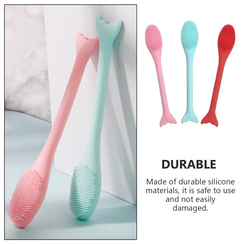 

3Pcs Face Cleaning Rods Facial Mask Rods Mask Applying Brushes Fish Tail Shaped Rods for Home Traveling