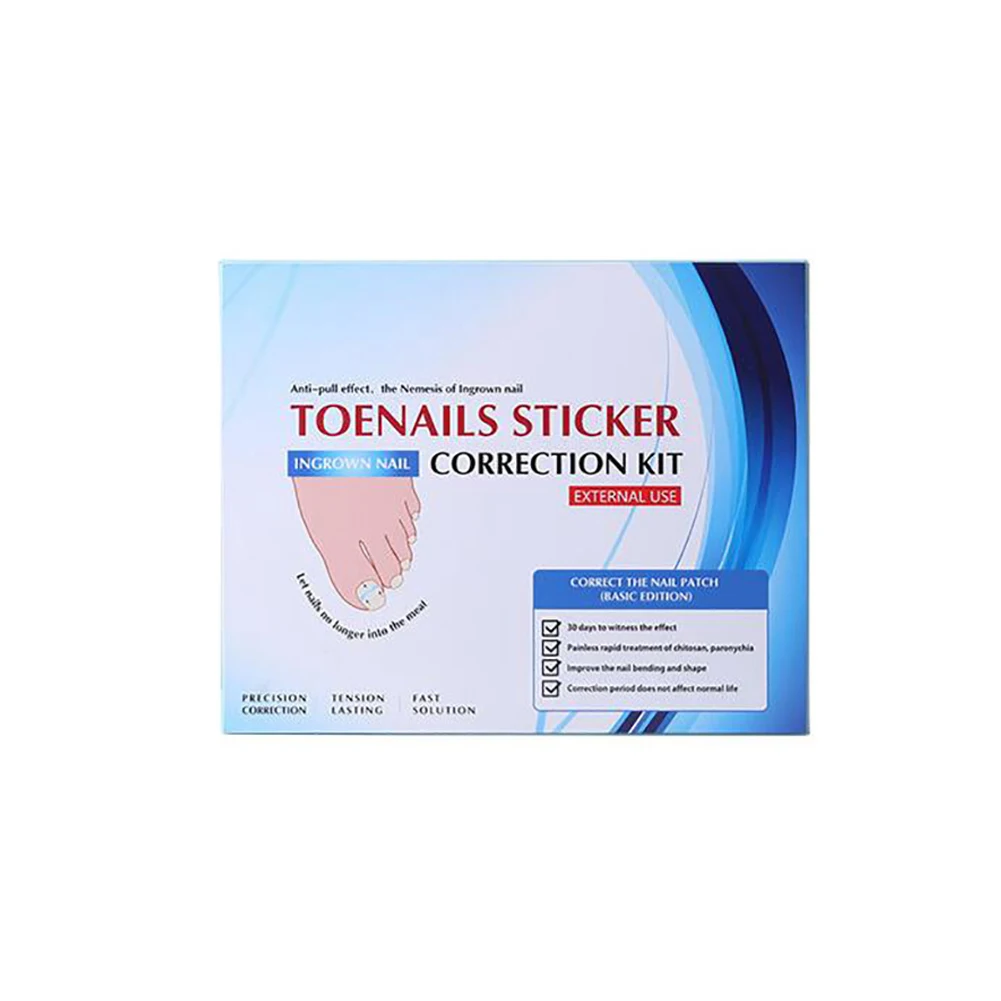 

1Set Ingrown Toenail Pedicure Tool Physical Correcting Elastic Patch Straightening Clip Toenail Correction Pad With Glue Remover