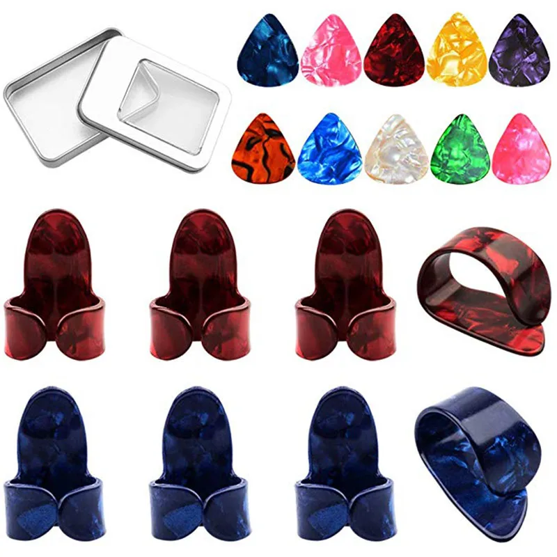 

Hot 4pcs Guitar Plectrums Sheath Thumb Finger Picks for Acoustic Electric Bass Guitar N66
