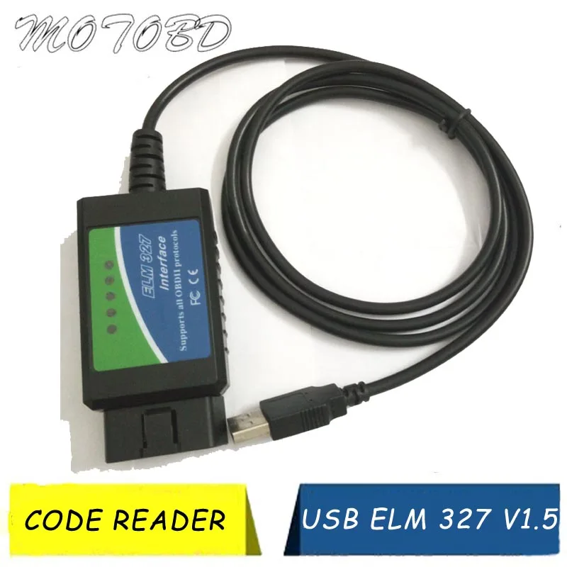 Автомобильный диагностический USB-кабель ELM327 зеленый USB V1.5 поддерживает все