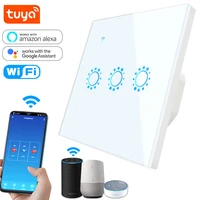 tuya wifi smart switch eu 86 touch wall switch 1 2 3 gang alexa compatible light switch 10a 90 250v timer function google home