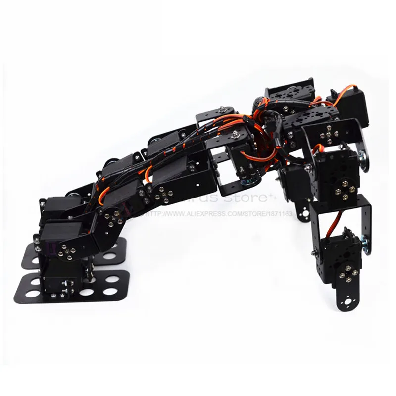 

DIY 17DOF Aluminum alloy humanoid robot frame kit with 996 servos unassembled Support Arduino/51/STM32 microcontroller