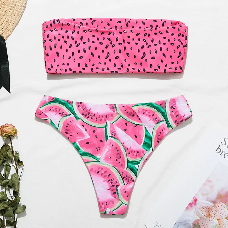 In-X Watermelon swimsuit female Sexy knot bikinis mujer Push up swimwear women bathers Summer beach wear bathing suit new