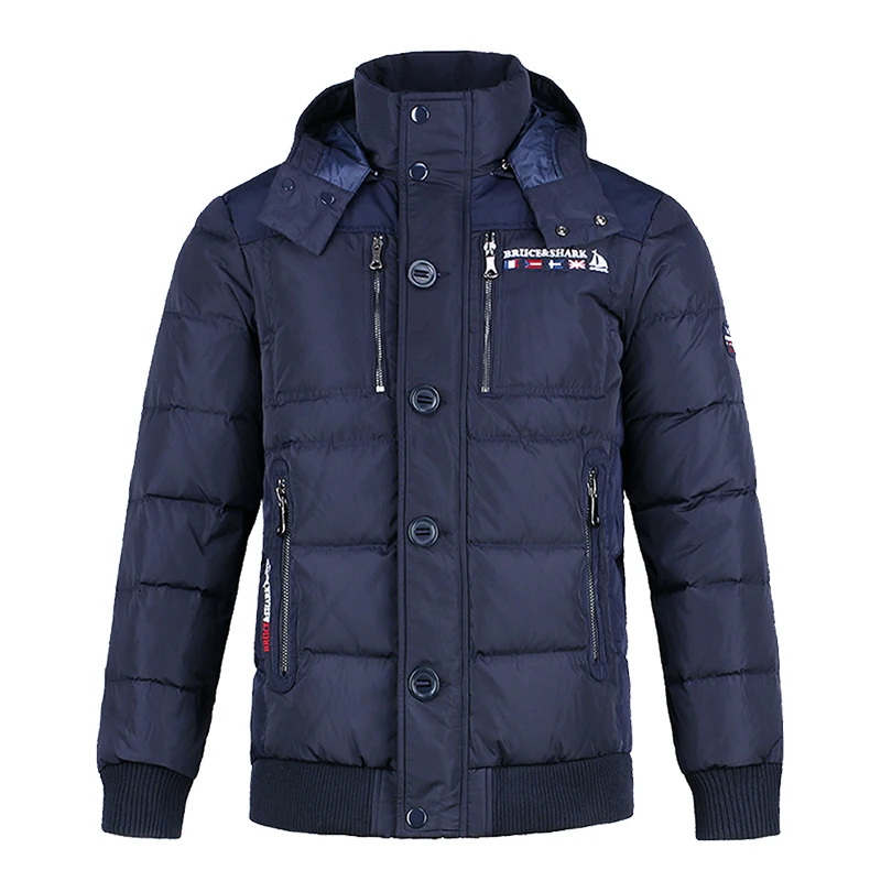Для мужчин с пуховой курткой пальто пух серой утки Водонепроницаемый ветровка