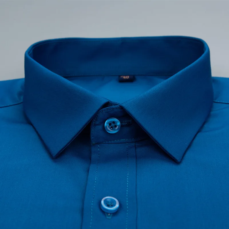 Мужская рубашка из бамбукового волокна с длинным рукавом тонкая без железа Camisa