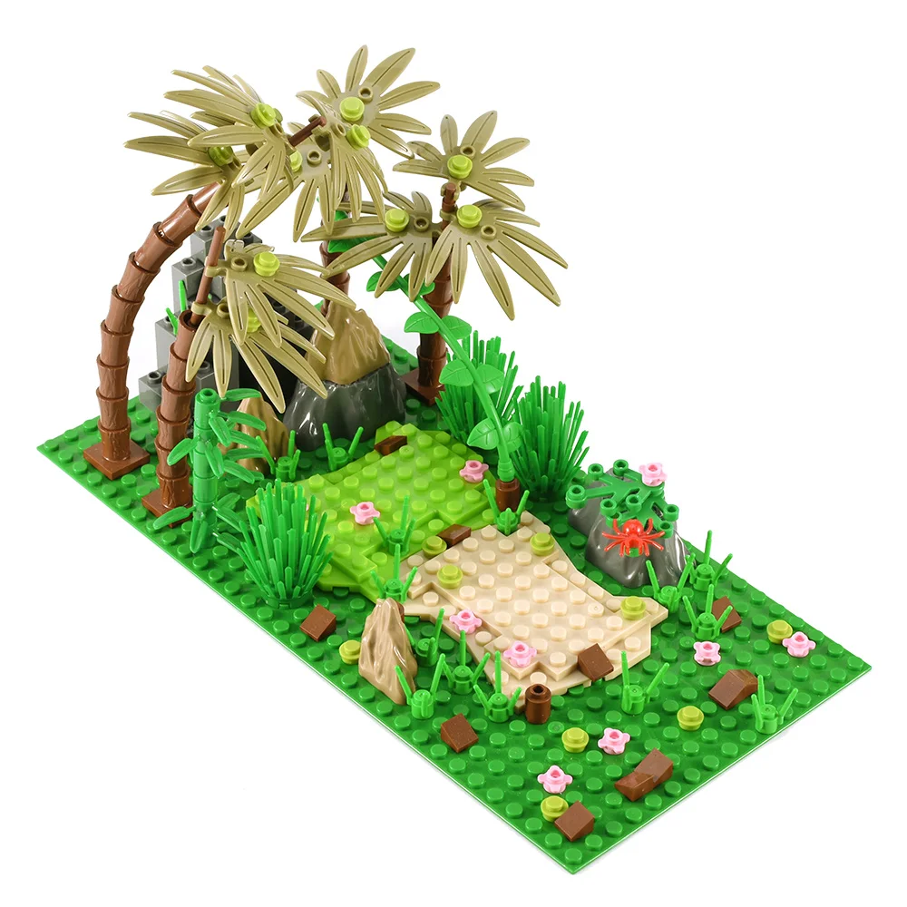 

128Pcs/set Ancient Jurassic Dinosaur Forest Garden Jungle Building Blocks Set MOC Trees Animal Parts Bricks DIY Gift Kids Toys