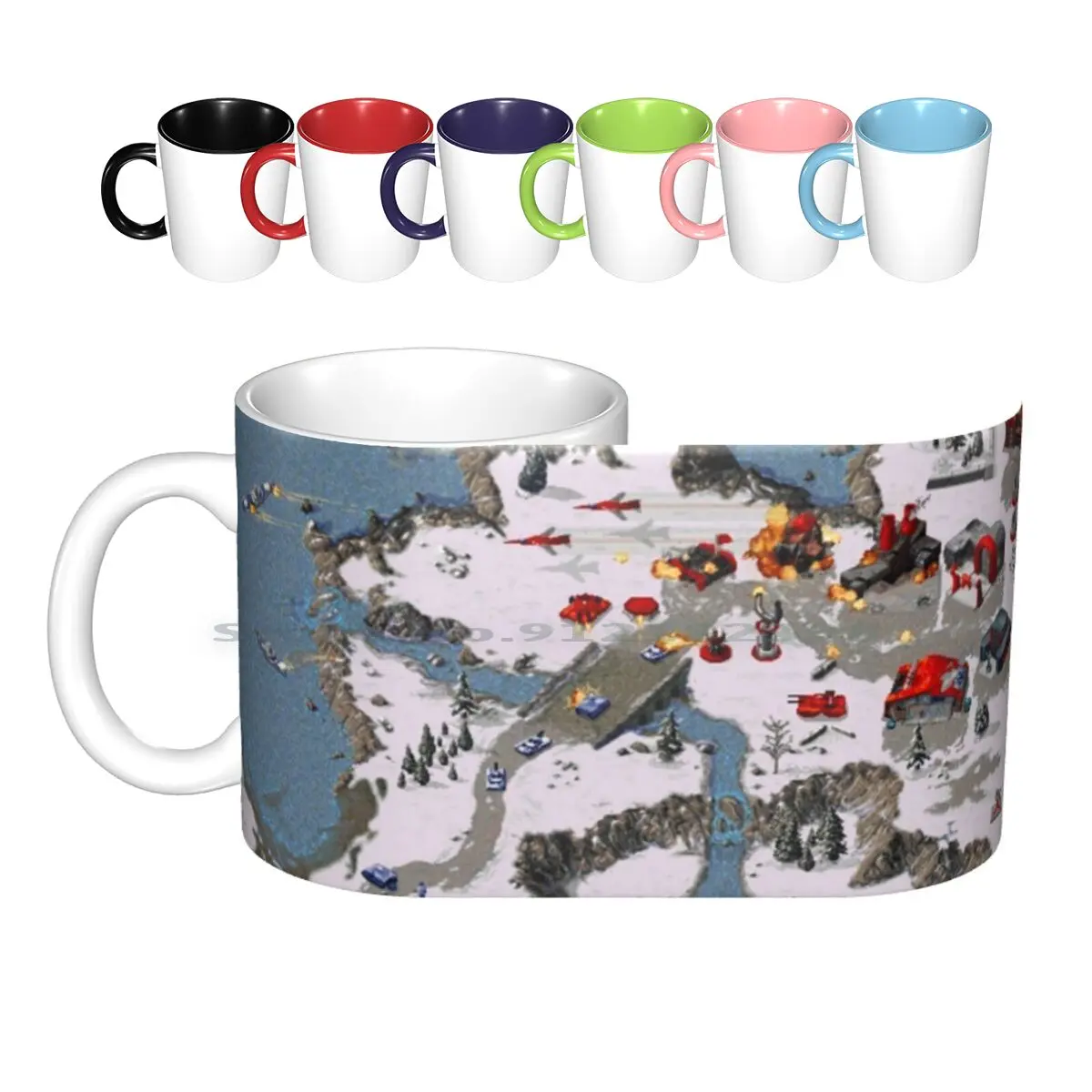 

Красные игровые керамические кружки с оповещением, кофейные чашки, Кружка для молока и чая, красное оповещение, команды и побеждение, электр...