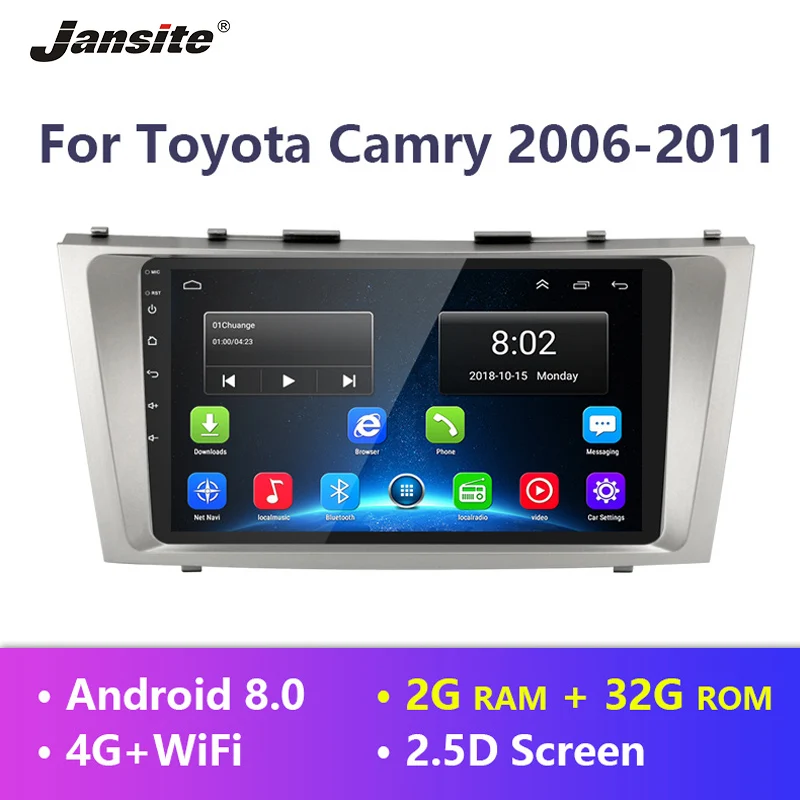 Jansite R9 9 &quotRDS автомобильное радио для Toyota Camry 2006 2011 Wifi Android 8 1 плеер с сенсорным