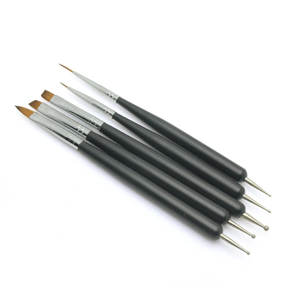 

5pcs One Set Double Tip Nail Art Painting Pens Brush for Manicure Carving Nail Dotting Modeling