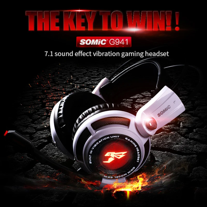 

Профессиональные Проводные Игровые наушники Somic G941 со светодиодсветильник кой, 7,1 каналов, стерео с микрофоном для ПК, ноутбука, игровая гар...