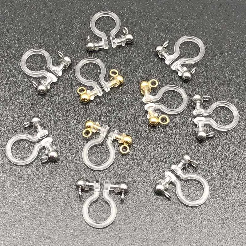 WIWI 6 шт. гипоаллергенный прозрачный зеленый пластиковый u образный зажим для ушей