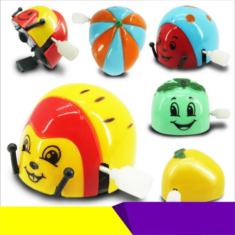 

Top Chain Tumbler Beetle Creative Wind Up Somersault Fruit Beetle Spring Small Toy Ability Training Wind Up Toys for Children