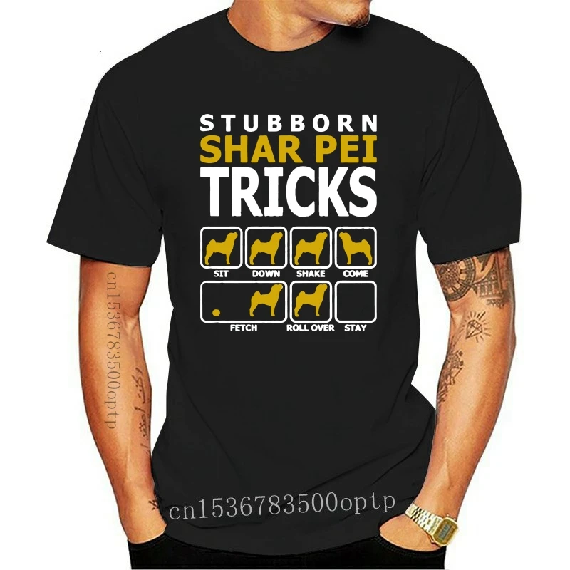 

Мужская футболка с коротким рукавом New Brand Stubborn Shar Pei фокусы Лето 2021