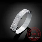 Браслет-цепочка из серебра модный пояс пробы, 14 мм, для женщин и мужчин