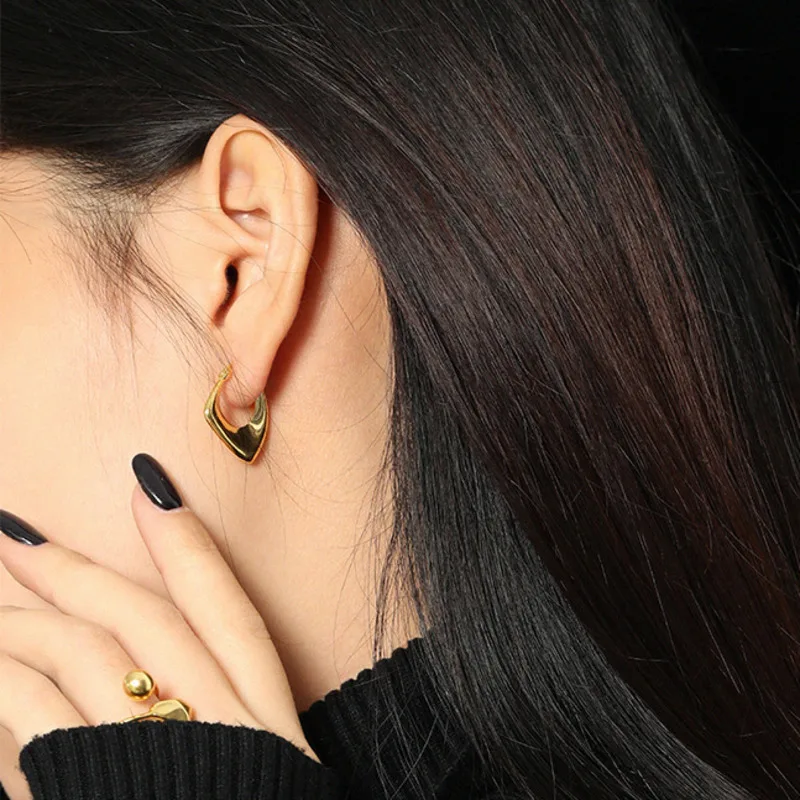 

Minimalist Earrings Gift For Women Sterling Silver 925 Hoop Earring Geometric 1/pcs Earings Aros Plata 925 Mujer Fine Jewellery