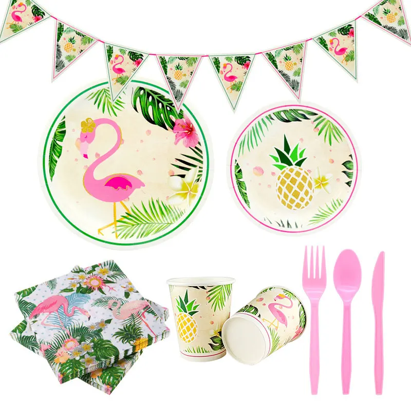Гавайская тропическая для вечерние декоративная бумага вечеринок фламинго