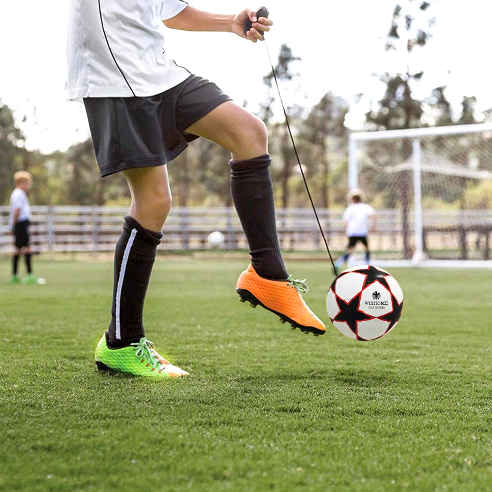 Детский футбольный мяч WISHOME с сумкой и регулируемой ручкой размер 4 для