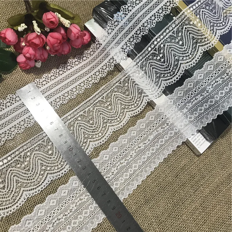 !5-6cm s2153-1 white multi-color knitted lace pure cotton fabric accessories sewing DIY handmade bedding tablecloth curtain flow | Дом и сад