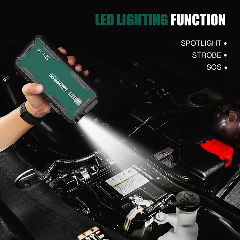 $53.02 GOOLOO Emergency Starting Power Bank Chargers 12V Car Battery Splitter Jump Starter Starting Device Vehicle Booster Lighter