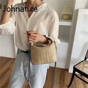 Image for Johnature Fashion Straw Bag Women Summer 2022 New  
