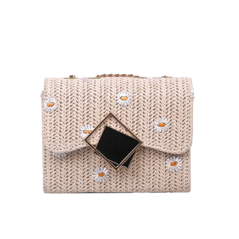 

Women's Bag Woolen Knitting New 2021 Line Cover Flap Fashion Chain Shoulder Messenger Bags For Women
