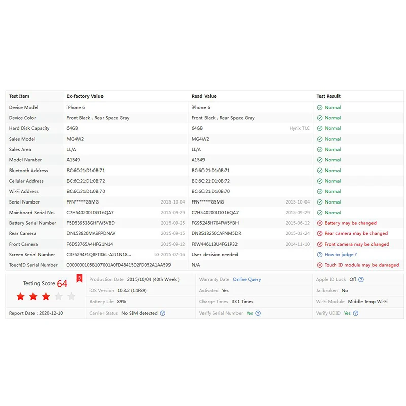 Оригинальная чистая разблокированная материнская плата iCloud с/без Touch ID для iphone 6 16