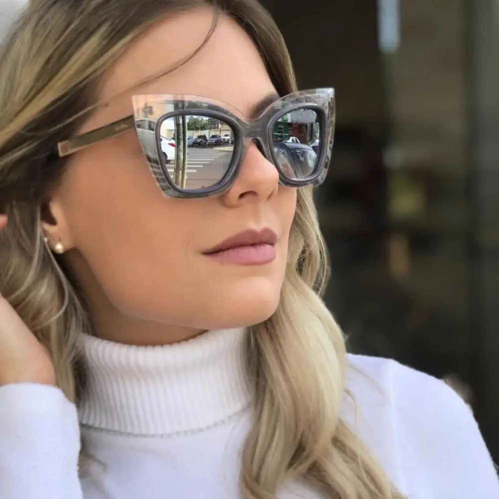 

Sunglasses street shooting wild hipster cat eye big frame sunglasses