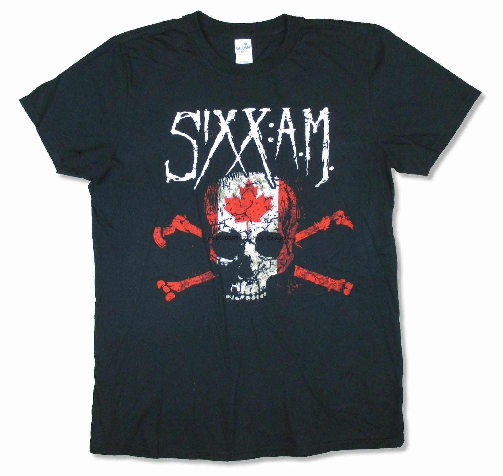 Sixx A.M. Женская футболка с изображением черепа AM Dark черная для поездок в Канаду