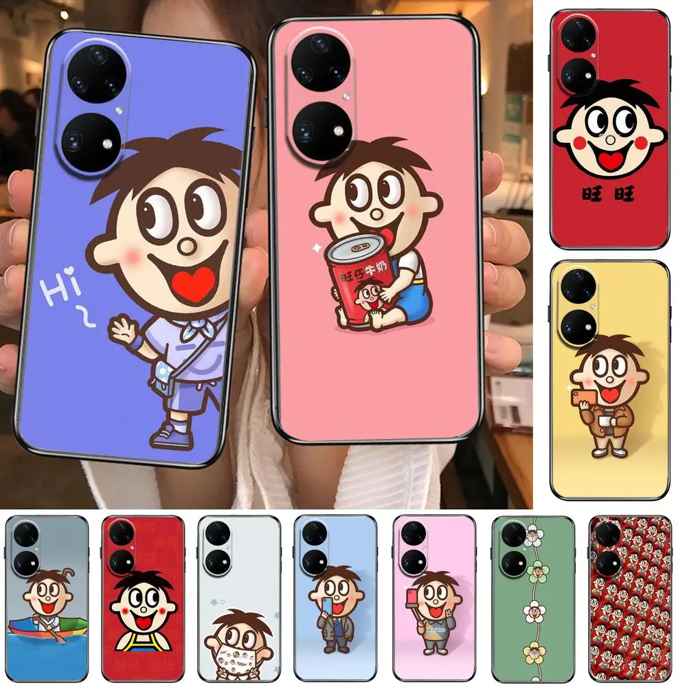 

cartoon wang zai milk Phone Case For Huawei p50 P40 p30 P20 10 9 8 Lite E Pro Plus Black Etui Coque Painting Hoesjes comic fas