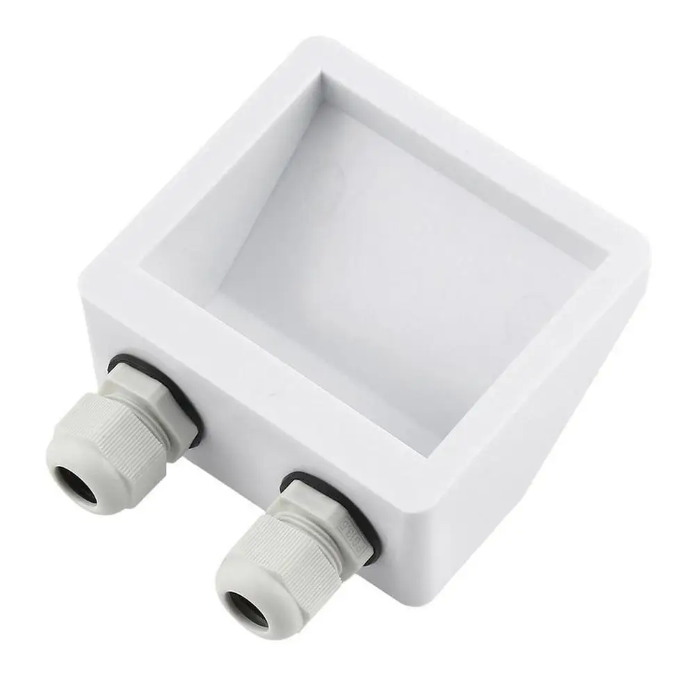 

RV Junction Box Solar Plastic ABS Photovoltaic Bracket, Junction Box RV Yacht Double Hole Round Junction Box White