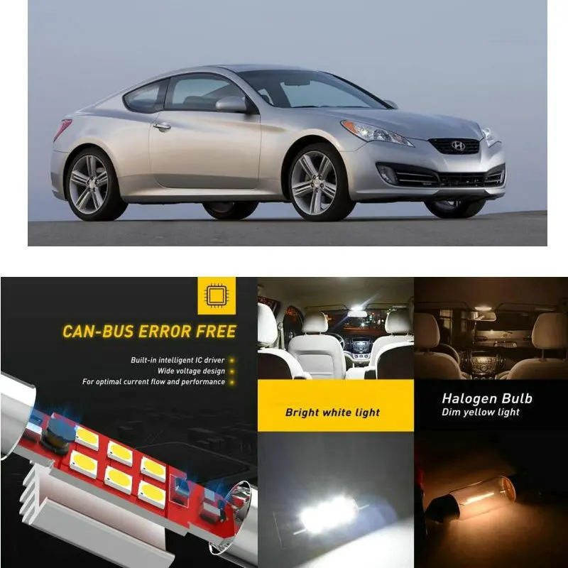 

LED Interior Car Lights For Hyundai galloper 2 jk01 genesis coupe getz tb hatchback car accessories lamp bulb error free
