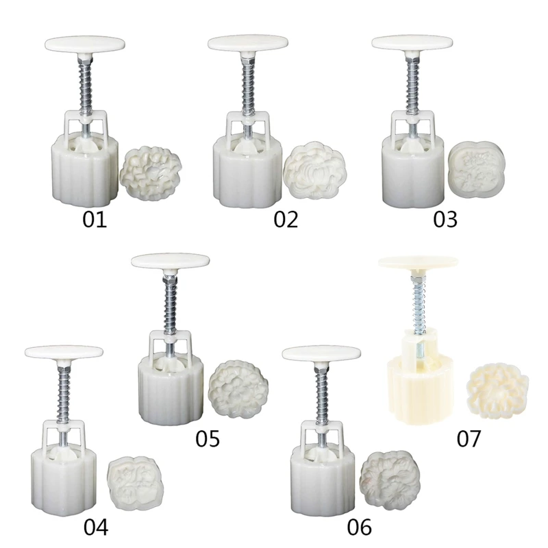 

H051 Mid-Autumn Festival 75g Mooncake Mold 3D Flowers Design Cookie Stamp DIY Mooncake Press Molds