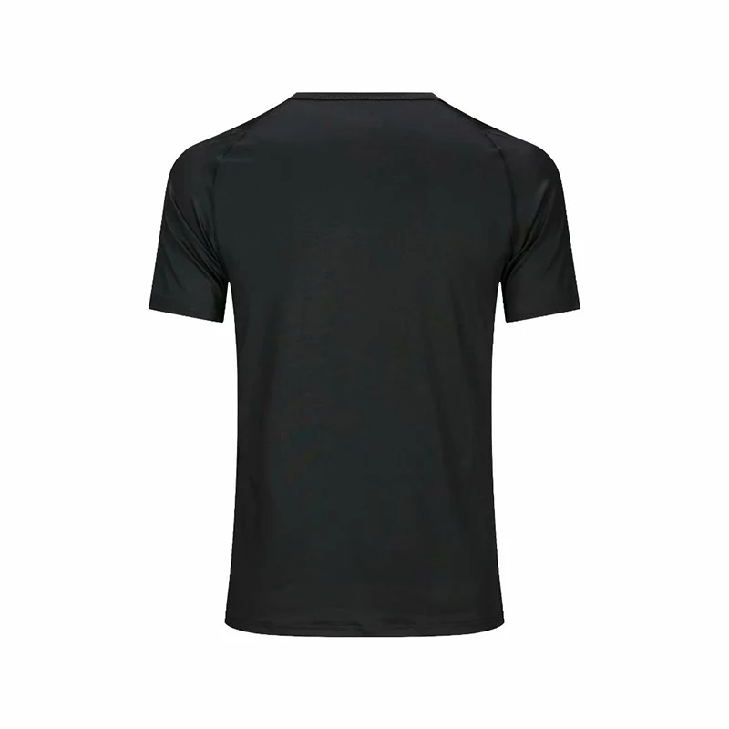 Черная Мужская футболка для бега взрослых Спортивная с коротким рукавом и