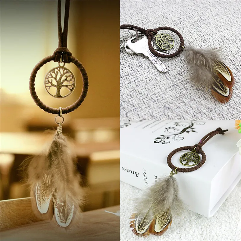 

Fashion Dream Catcher Tassels Keyring Metal Key Ring New Arrival Women&Men Auto Feather Keychain For Gift