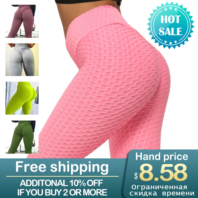 

2021 New Bumps Style women Leggings Put Hip Fold Elastic High Waist hip tight Breathable Slim Pants yoga Running Gym Sportswear