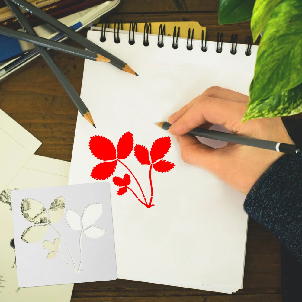 

16 Sheets Plant Stencils Painting Reusable Drawing Template for DIY Craft Making
