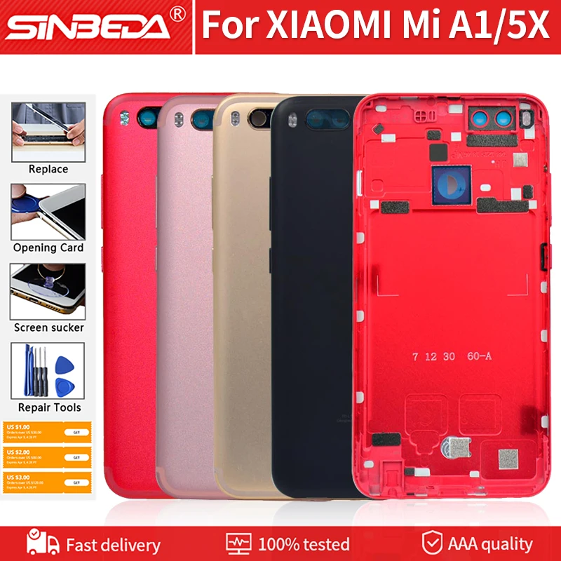 Задняя крышка батарейного отсека для Xiaomi Mi A1/5X задняя корпуса 5X A1 корпус с кнопкой