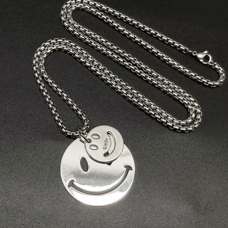 Мужское ожерелье со смайликом Мужская подвеска в стиле хип-хоп Женский и