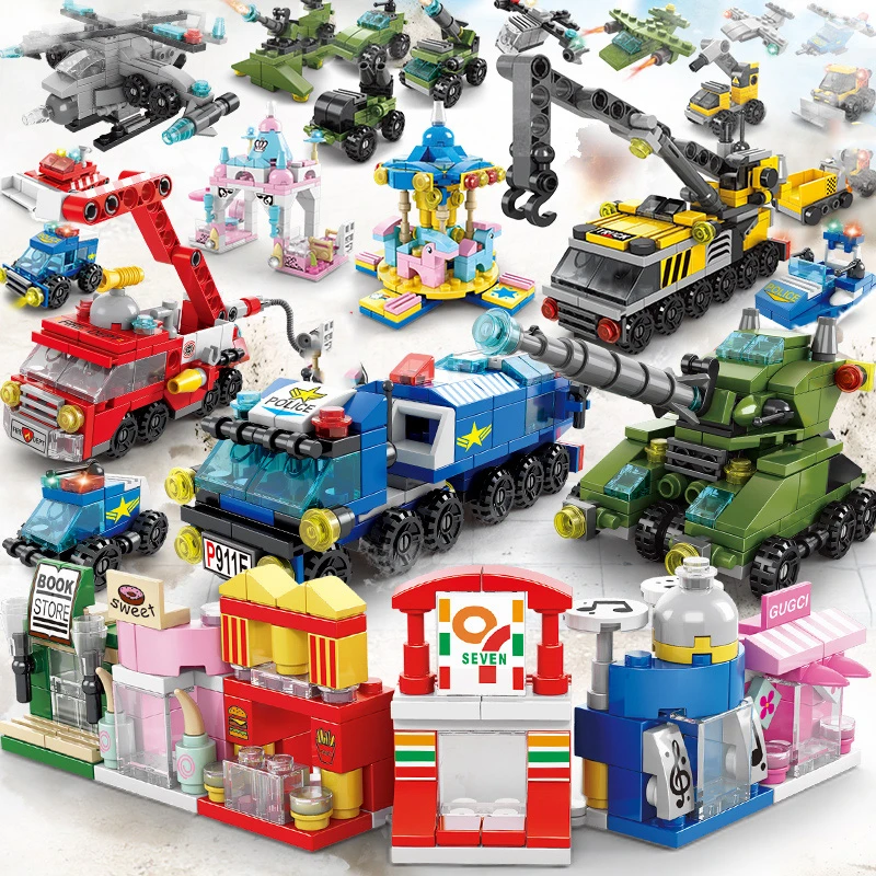 Городская полиция кран строительные блоки для грузовиков автомобиль совместим с