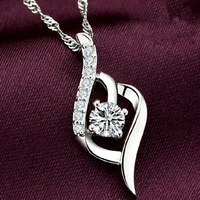 south koreas new fashion hot selling jewelry inlaid with diamond only love tianzhiyu heart shaped pendant necklace for women