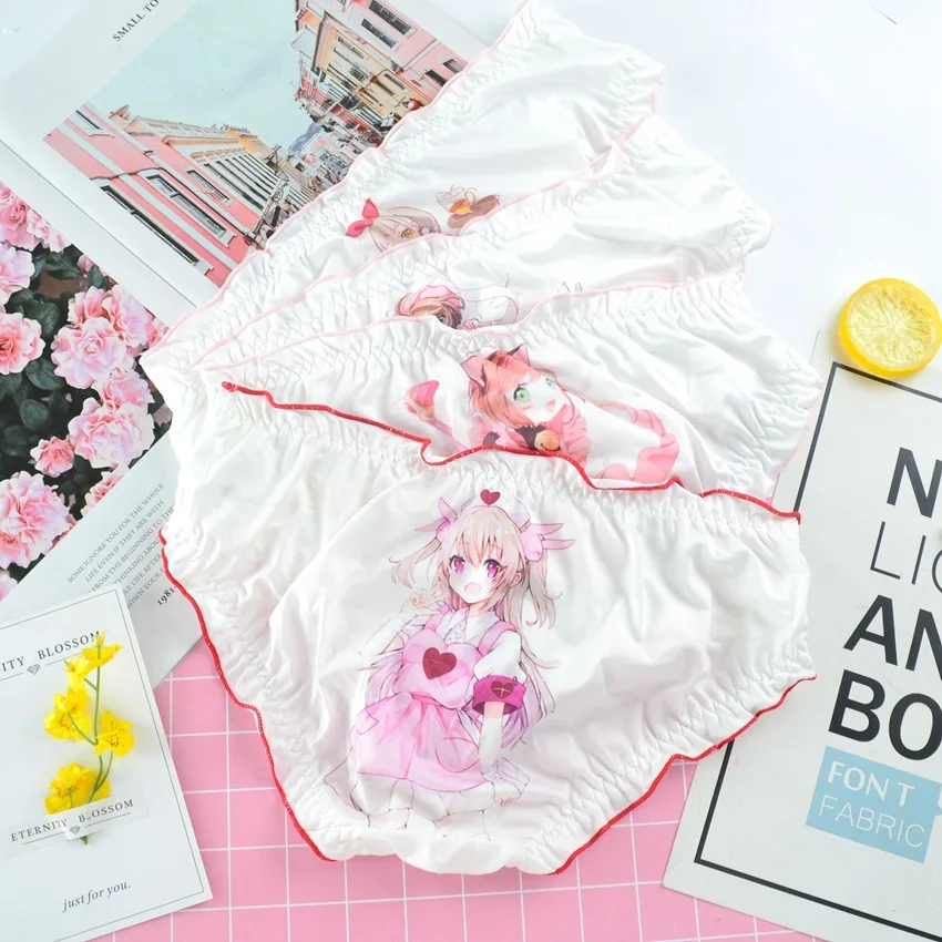 Японские девичьи трусики Сейлор Мун Аниме мультфильм молочный шелк средняя